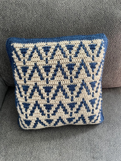 Peaks & Pillars Pillow | Overlay Mosaic Crochet Pillow Pattern