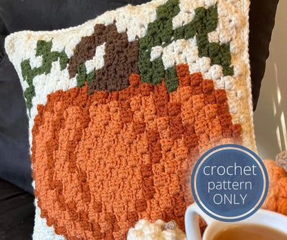 Pumpkin Pillow | C2C Crochet Pillow Pattern