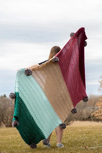 PDF Picnic Blanket Pattern: Easy Christmas Afghan Crochet Pattern. Simple Throw pattern. PDF digital download using worsted weight yarn