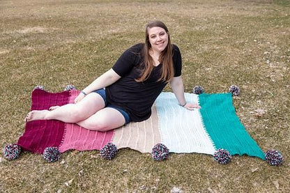 Porch'n'Picnic Blanket | Striped Puff Stitch Crochet Pattern