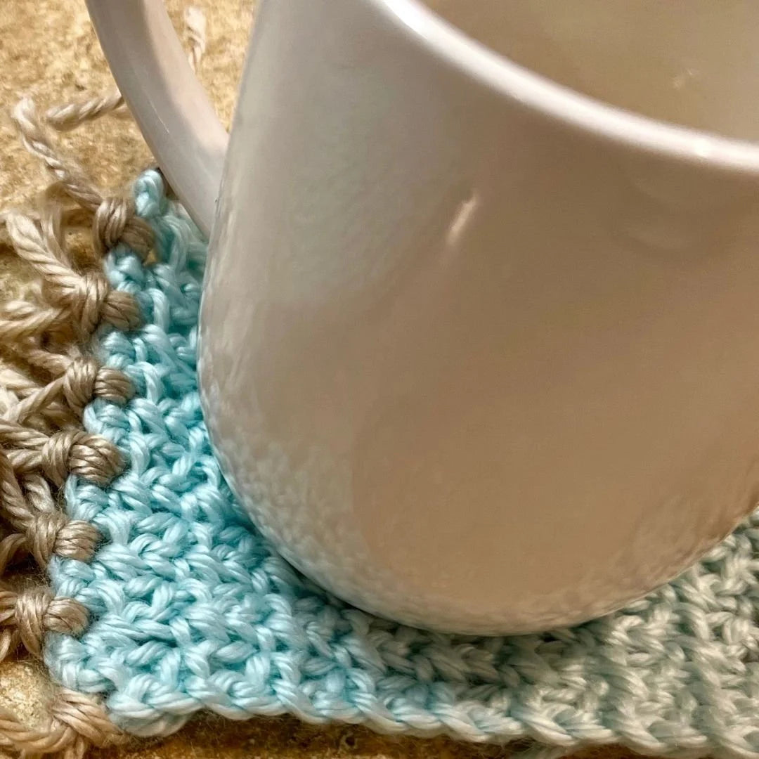 PDF Mesh Crochet Coaster PATTERN and Crochet Mug Rug or Plant Rug Pattern. Quick n Easy Crochet Home Decor pattern: Scrap Yarn Stash Buster