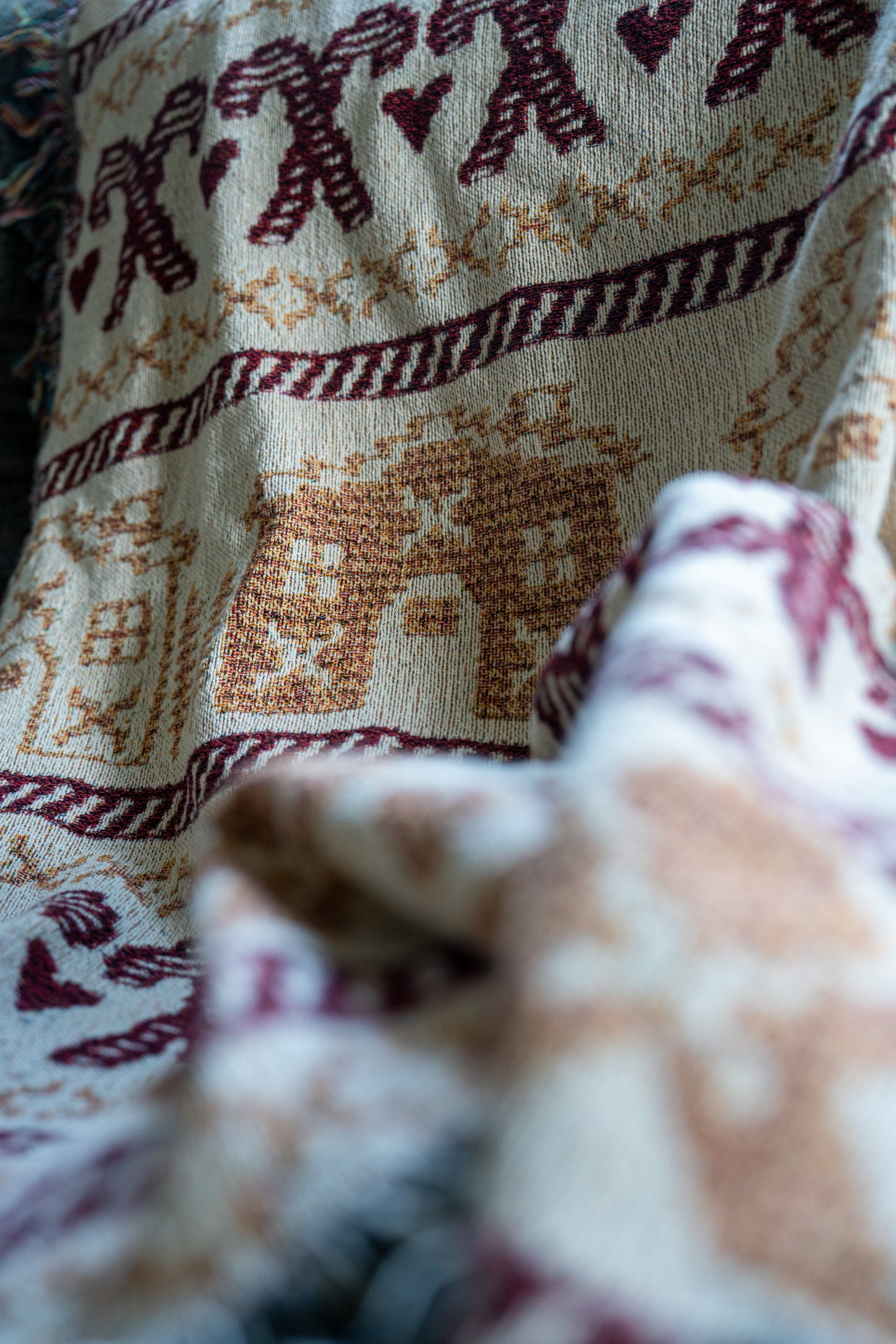 Gingerbread Blanket Woven Throw - Cozy and Festive - Home Decor, Gifts, Sofa Throw, Picnics,  Gingerbread House & Candy Canes Throw Blanket