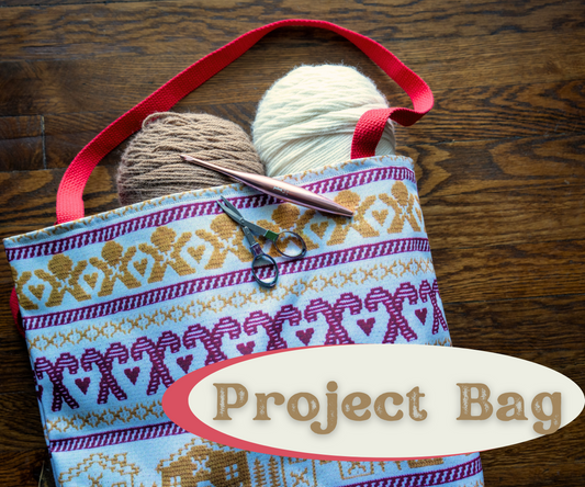 Crochet Project Bag - Stylish Tote,  Knitter's Project Bag, Eco-Friendly Shopper, Perfect Gift for Her
