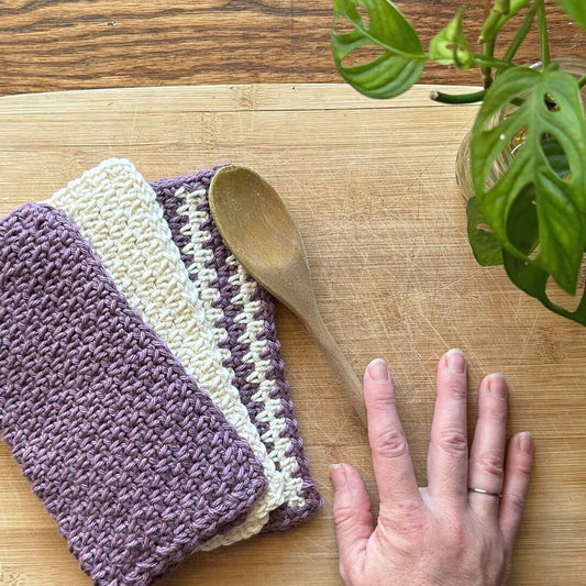 Washcloth Crochet Pattern | Moss Stitch | Wash Cloth Dish Rag | Kitchen Wipe