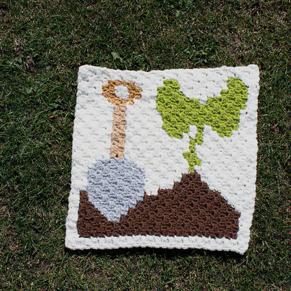 Planting in the Dirt C2C Square | Gardening Corner to Corner Block Crochet Pattern