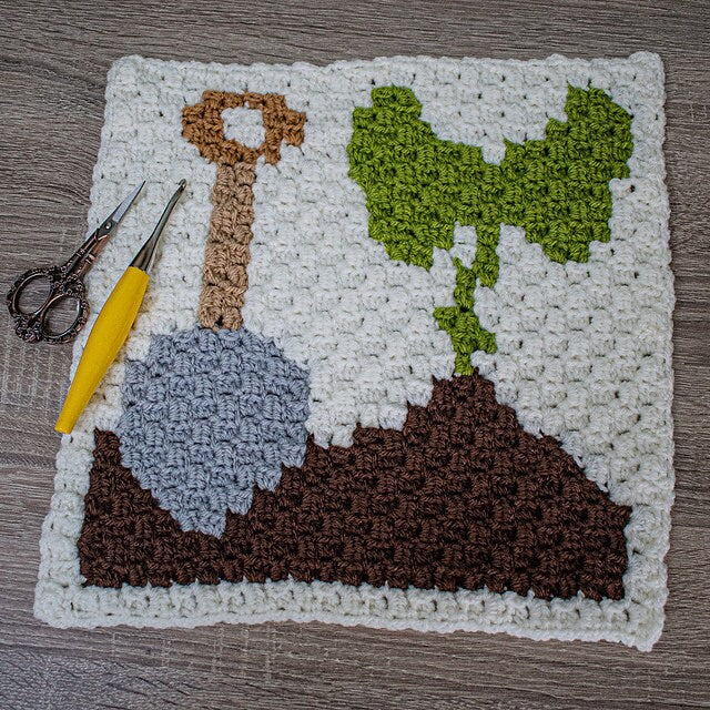 PDF Planting in the Dirt C2C Crochet PATTERN. Corner to Corner Garden Lover Afghan Square