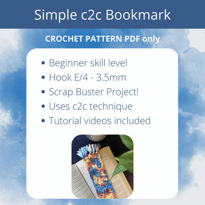 Simple C2C Bookmark | Corner-to-Corner Crochet Pattern