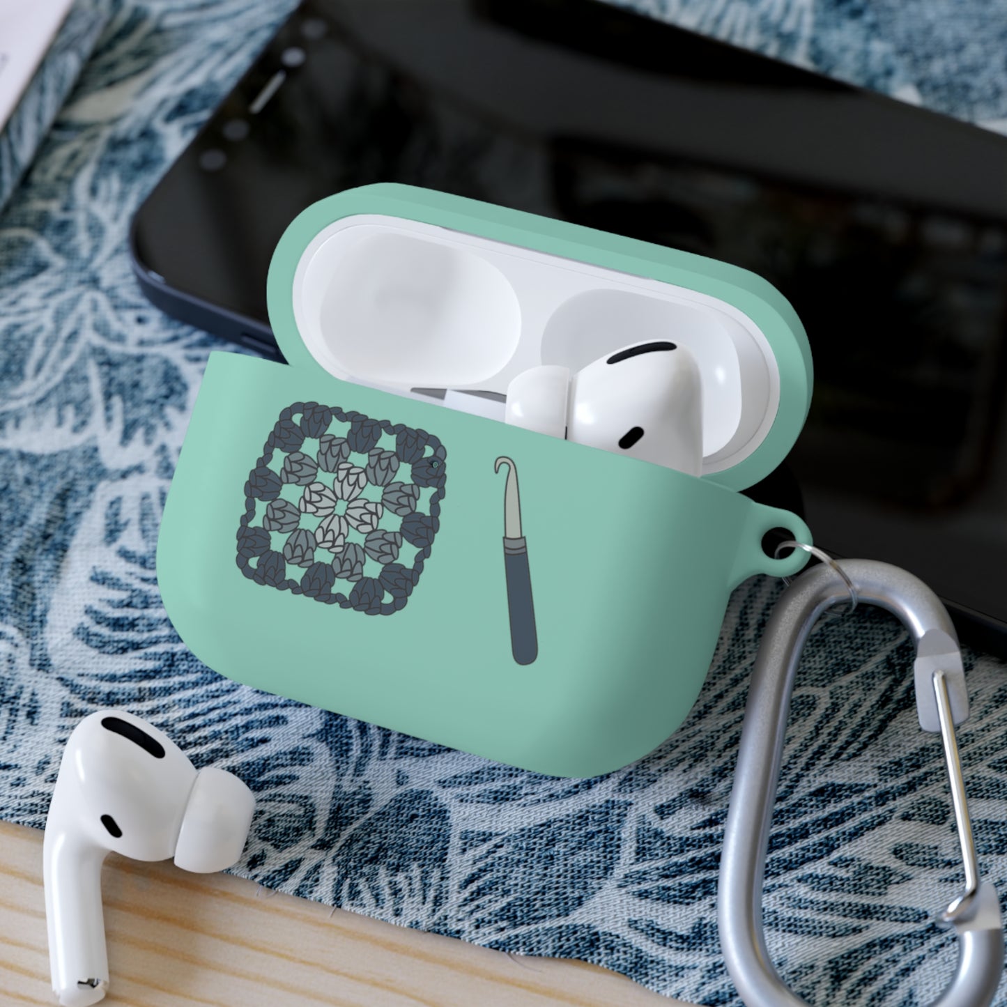 Granny Square AirPods Case Cover | Crochet-themed AirPod Pro Wireless Earbud Case, Trendy Gift for Crochet Lovers