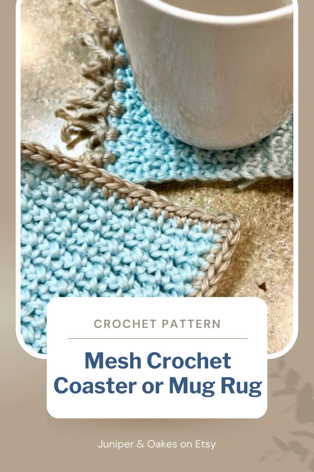 PDF Mesh Crochet Coaster PATTERN and Crochet Mug Rug or Plant Rug Pattern. Quick n Easy Crochet Home Decor pattern: Scrap Yarn Stash Buster