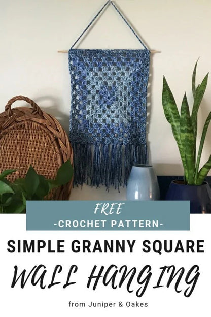 Simple Granny Square Wall Hanging | Easy Crochet Pattern