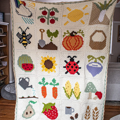 Planting in the Dirt C2C Square | Gardening Corner to Corner Block Crochet Pattern