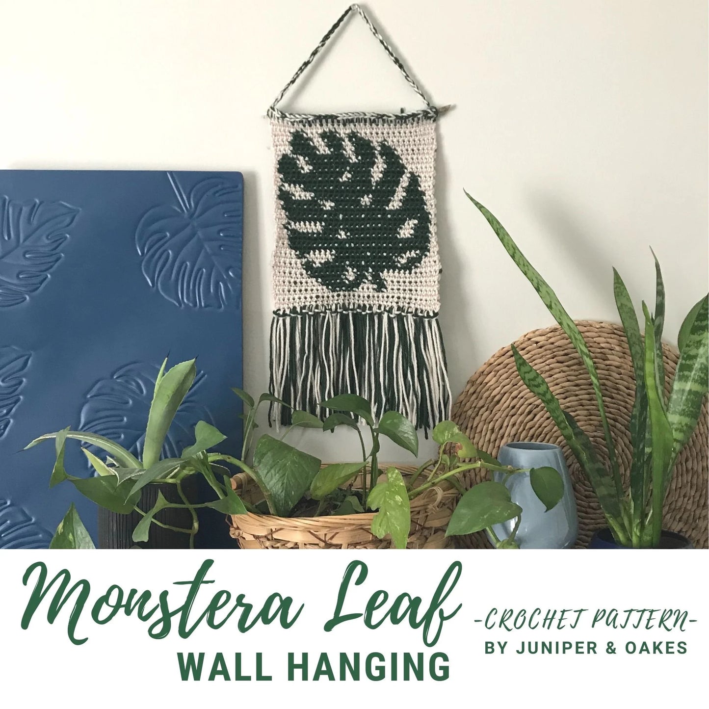 PDF Monstera Crochet Wall Hanging PATTERN: Monstera Leaf Wall Hanging Tapestry for Home Decor. Crochet Patten Download