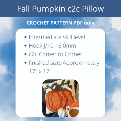 Pumpkin Pillow | C2C Crochet Pillow Pattern