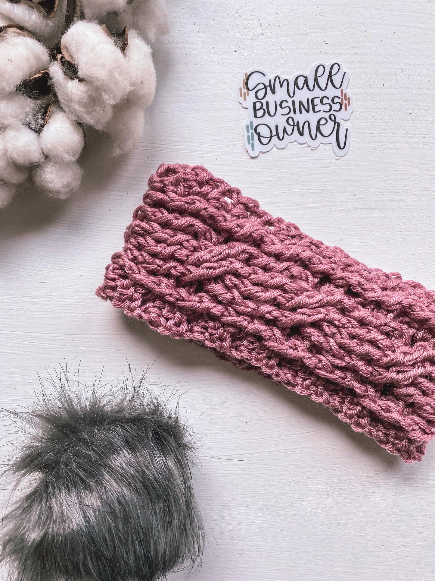 PDF Crochet Cabled Ear Warmer Pattern: Crocheted Cable Headband, Knit Handmade Textured Hat Crochet Pattern