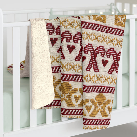 Cozy Gingerbread Sherpa Fleece Blanket - Warm Gift for Christmas, Holiday Decor, Home Comfort, Festive Throw, Winter Snuggles
