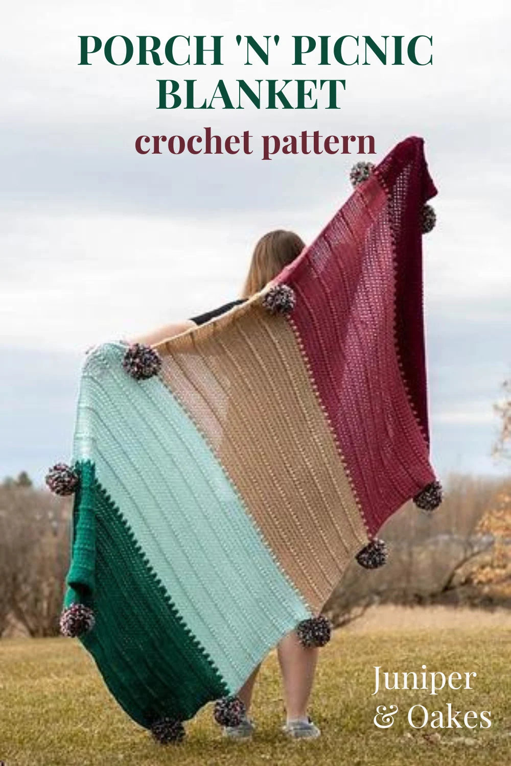 PDF Picnic Blanket Pattern: Easy Christmas Afghan Crochet Pattern. Simple Throw pattern. PDF digital download using worsted weight yarn