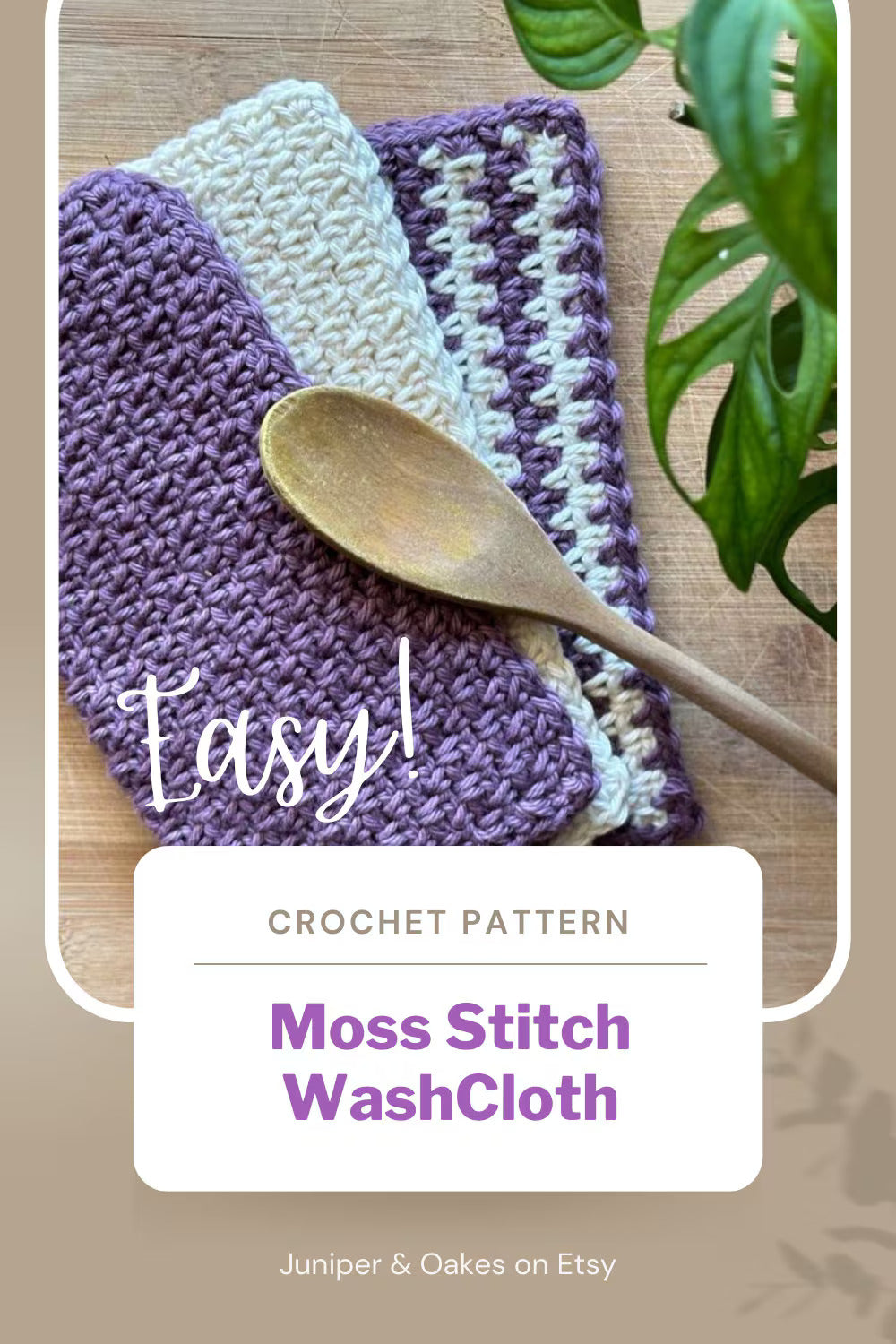 PDF Washcloth Crochet Pattern using Moss Stitch. Wash Cloth, Dust cloth, Dish Rag or Kitchen Wipe crochet pattern