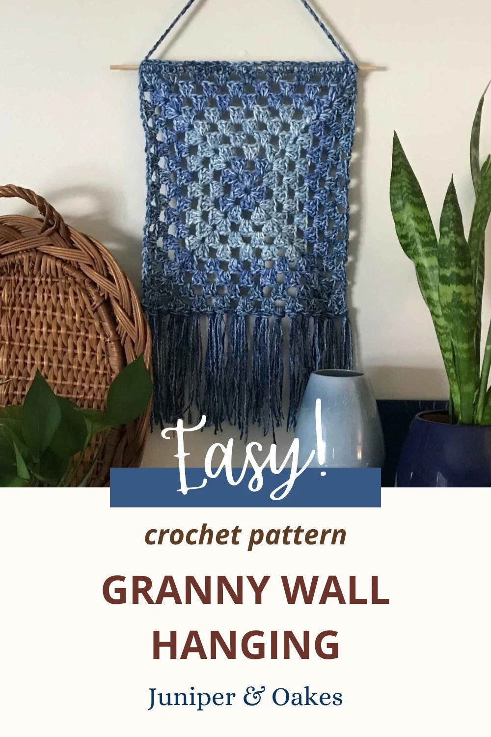 PDF Simple Granny Square Wall Hanging Crochet Pattern. Easy Tapestry crochet wall hanging pattern.