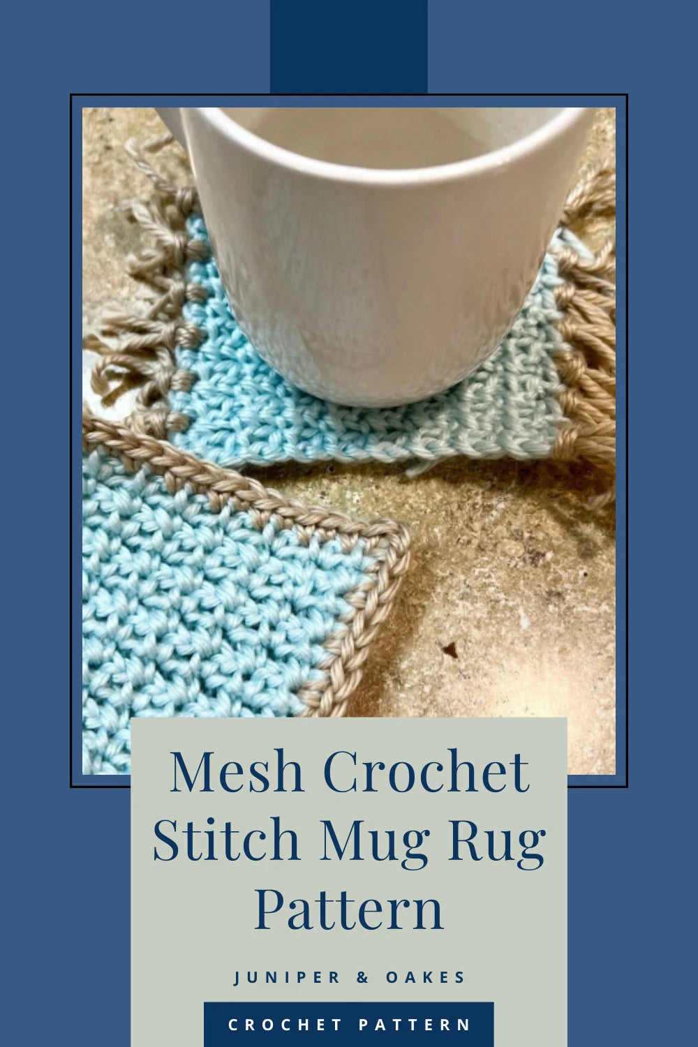 PDF Mesh Crochet Coaster PATTERN and Crochet Mug Rug or Plant Rug Pattern. Quick n Easy Crochet Home Decor pattern: Scrap Yarn Stash Buster