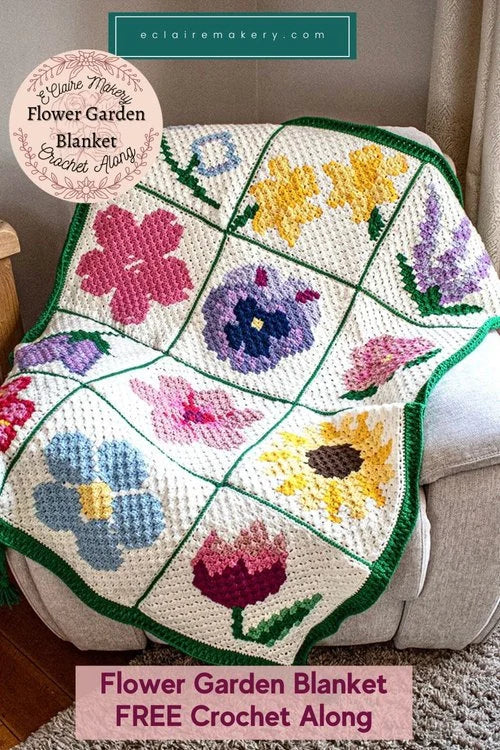 PDF Daffodil Pillow Crochet Pattern. Using the c2c Corner to Corner crochet technique. Spring and Summer flower cushion cover.