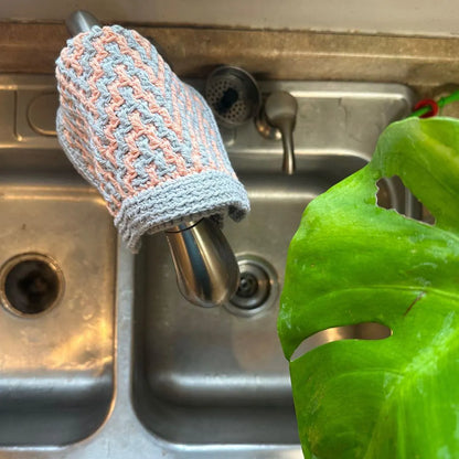 Mosaic ZigZag Dishcloth | Mosaic Crochet Washcloth Pattern