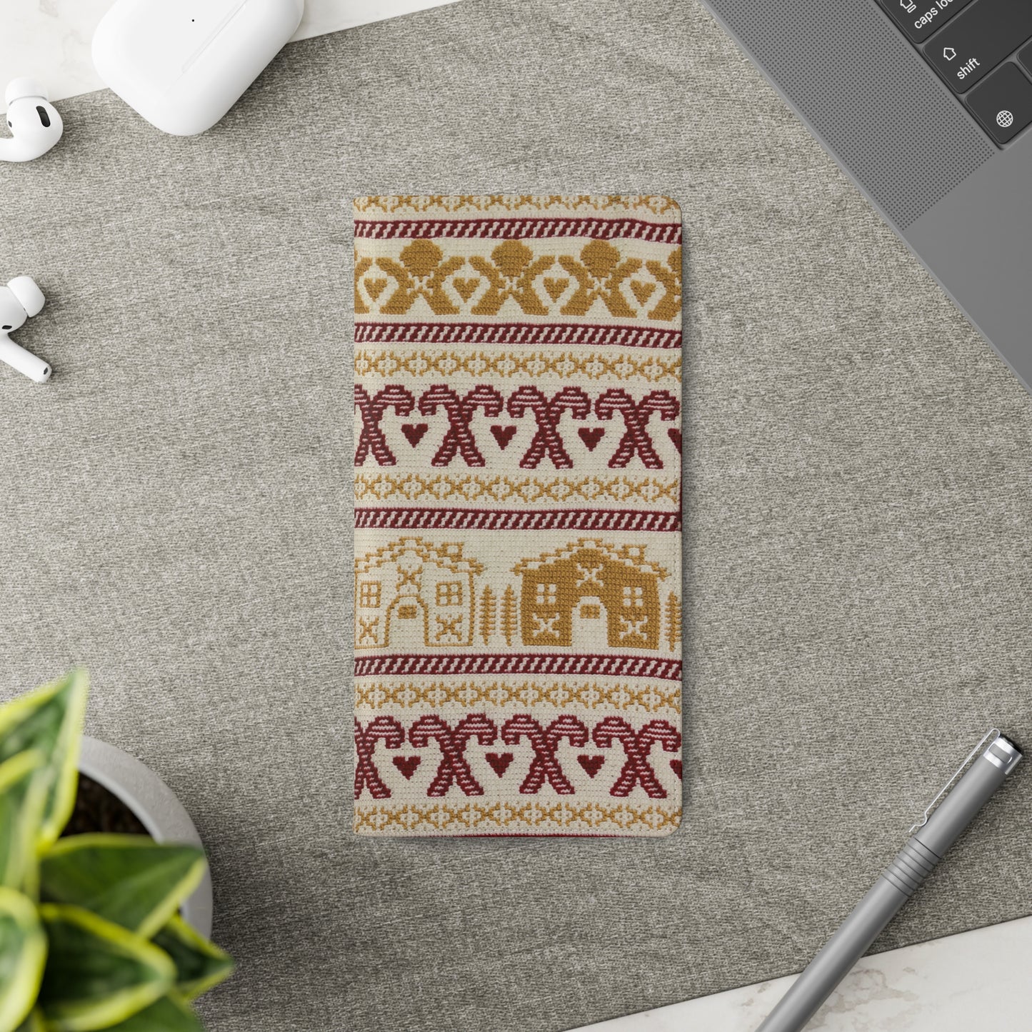 Gingerbread Holiday Flip Phone Case - Festive Phone Cover, Cute Gift for Christmas, Winter Accessory, Personalized Phone Protector