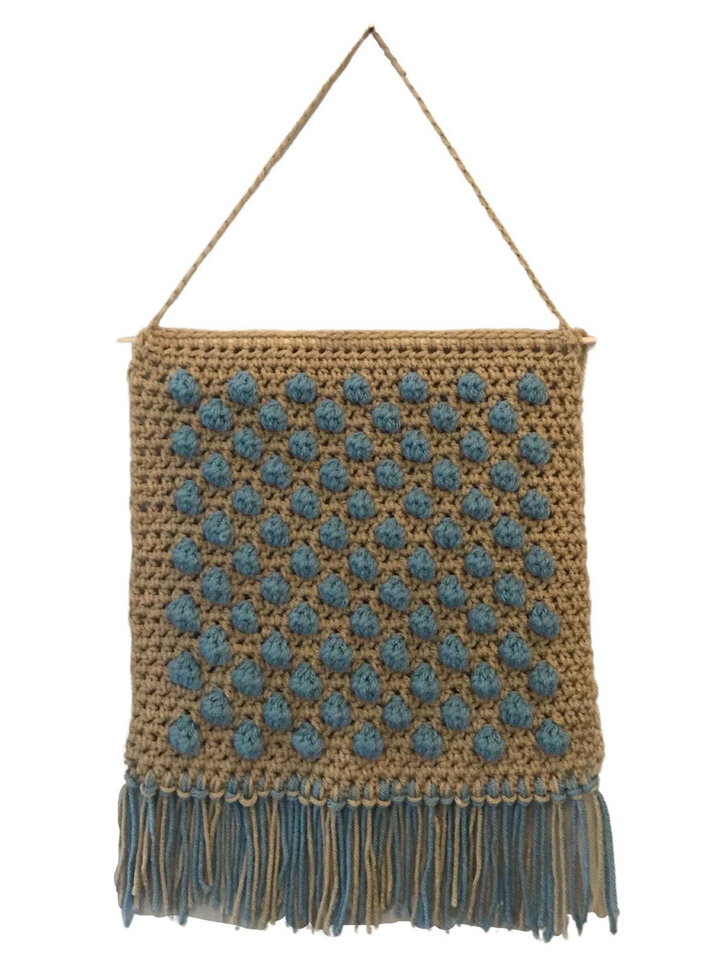 PDF Springtime Bobbles Wall Hanging Crochet PATTERN. Digital Download for Tapestry crochet using bobble stitch