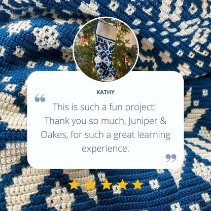 Nordic Star Stocking | Mosaic Crochet Christmas Stocking Pattern