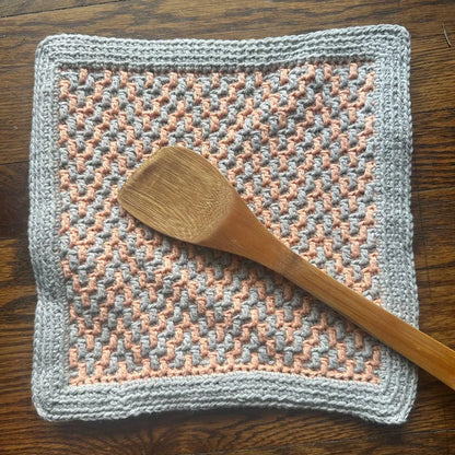 Mosaic ZigZag Dishcloth | Mosaic Crochet Washcloth Pattern