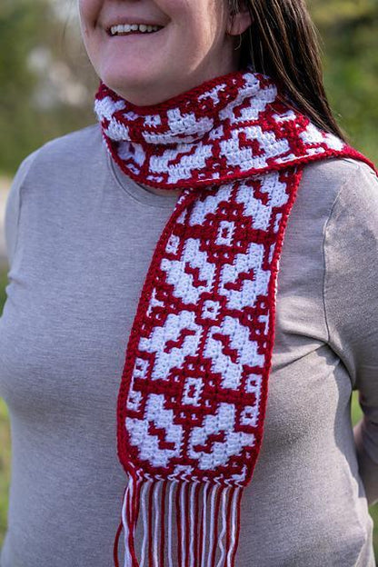 Nordic Star Scarf | Overlay Mosaic Crochet Pattern