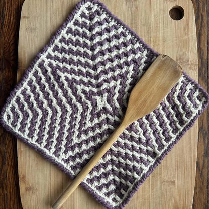 Mosaic Starburst Washcloth | Overlay Mosaic Crochet Pattern