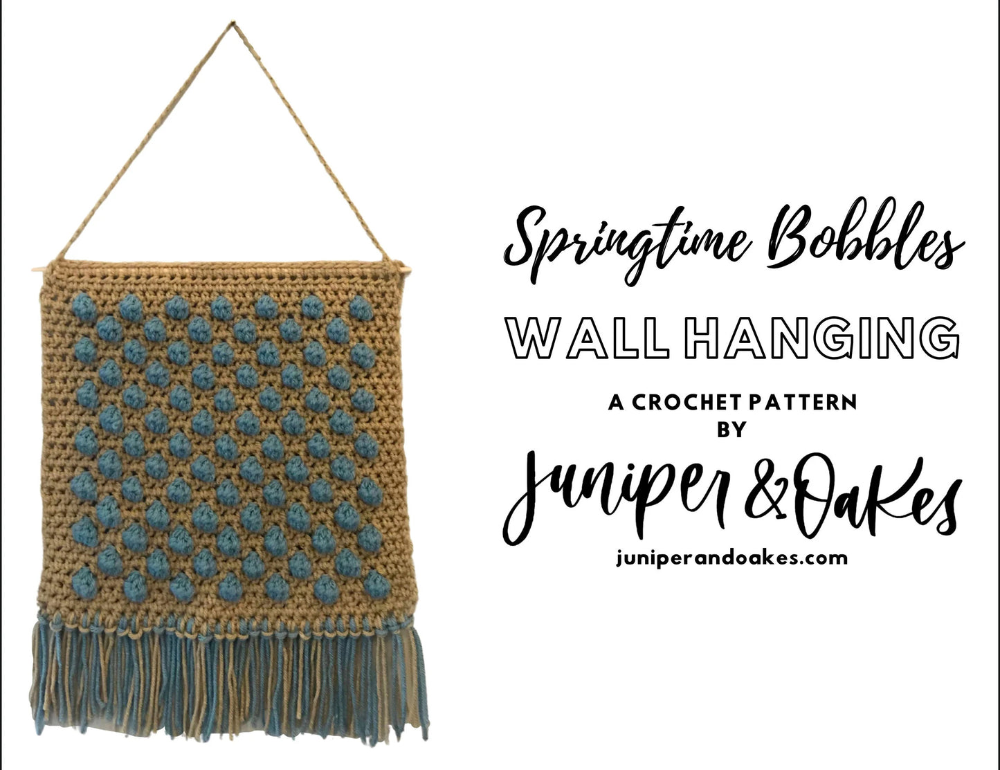 PDF Springtime Bobbles Wall Hanging Crochet PATTERN. Digital Download for Tapestry crochet using bobble stitch