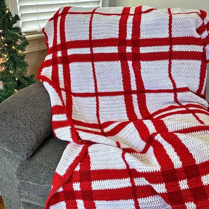 Christmas Plaid Throw | Tapestry Crochet Blanket Pattern