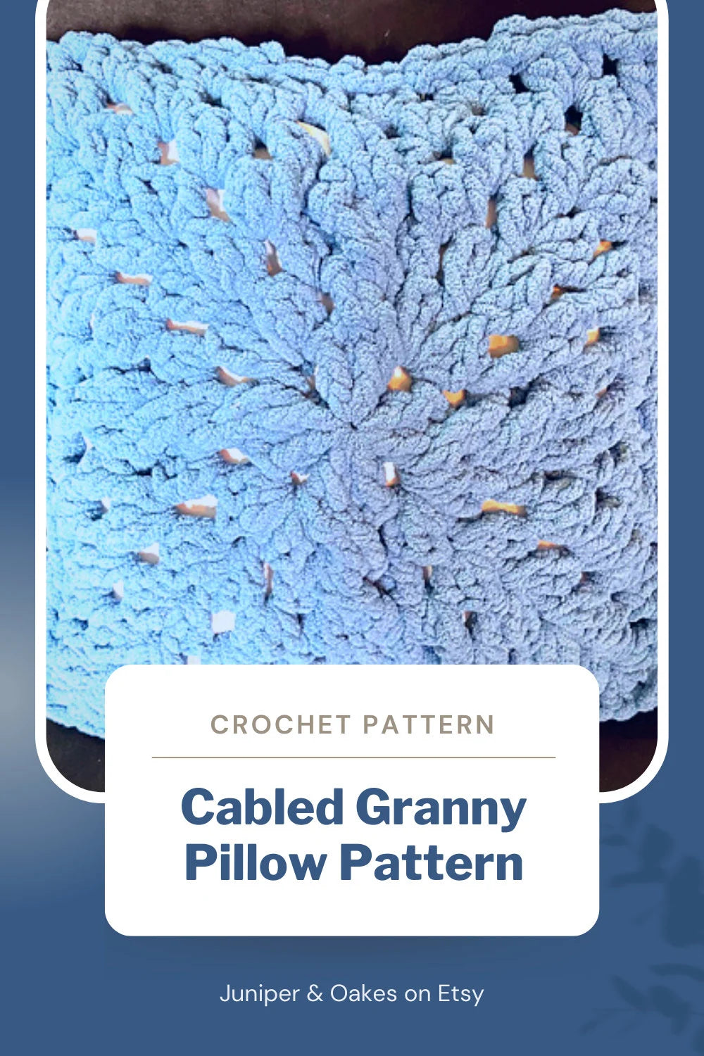 PDF Cabled Granny Crochet Pillow Pattern. Throw Pillow made with Velvet Blanket Yarn. Beginner Crochet Pattern for Cable Cushion Cover.