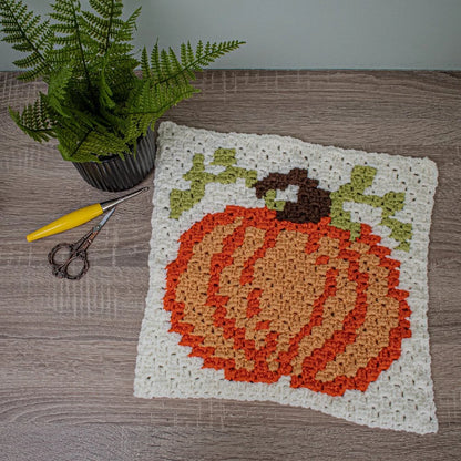 Pumpkin Pillow | C2C Crochet Pillow Pattern