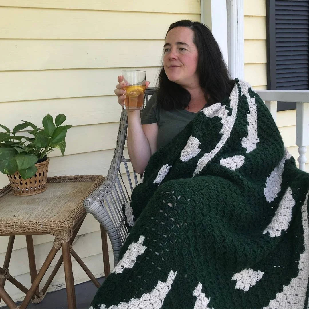 Crochet Blanket Pattern: Monstera Leaf C2C Blanket. Plant Leaf Corner to Corner Afghan Throw Rug