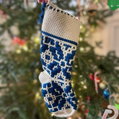 Nordic Star Stocking | Mosaic Crochet Christmas Stocking Pattern