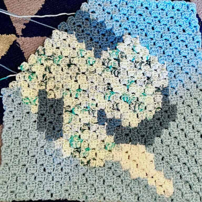 Cotton Candy C2C Crochet Square | Corner-to-Corner Blanket Square