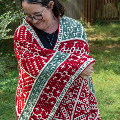 Frosted Windowpane Blanket - Overlay Mosaic Crochet Snowflake Blanket Pattern - PDF