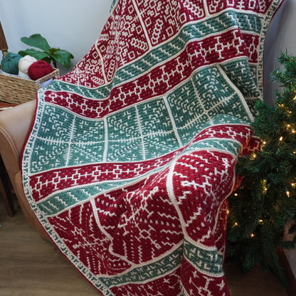 Frosted Windowpane Blanket - Overlay Mosaic Crochet Snowflake Blanket Pattern - PDF