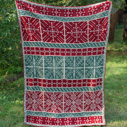 Frosted Windowpane Blanket - Overlay Mosaic Crochet Snowflake Blanket Pattern - PDF