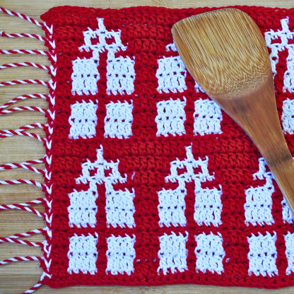 Mosaic Presents Dishcloth | Overlay Mosaic Crochet Washcloth Pattern + Chart - PDF Pattern