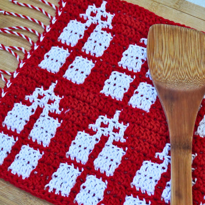 Mosaic Presents Dishcloth | Overlay Mosaic Crochet Washcloth Pattern + Chart - PDF Pattern
