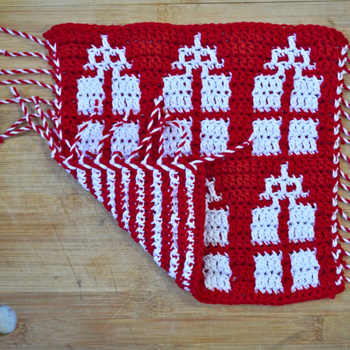 Mosaic Presents Dishcloth | Overlay Mosaic Crochet Washcloth Pattern + Chart - PDF Pattern