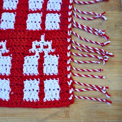 Mosaic Presents Dishcloth | Overlay Mosaic Crochet Washcloth Pattern + Chart - PDF Pattern