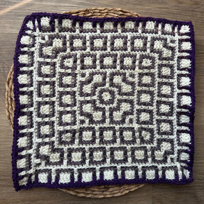 Mosaic Squares - Mosaic Crochet Blanket Square Pattern (PDF)