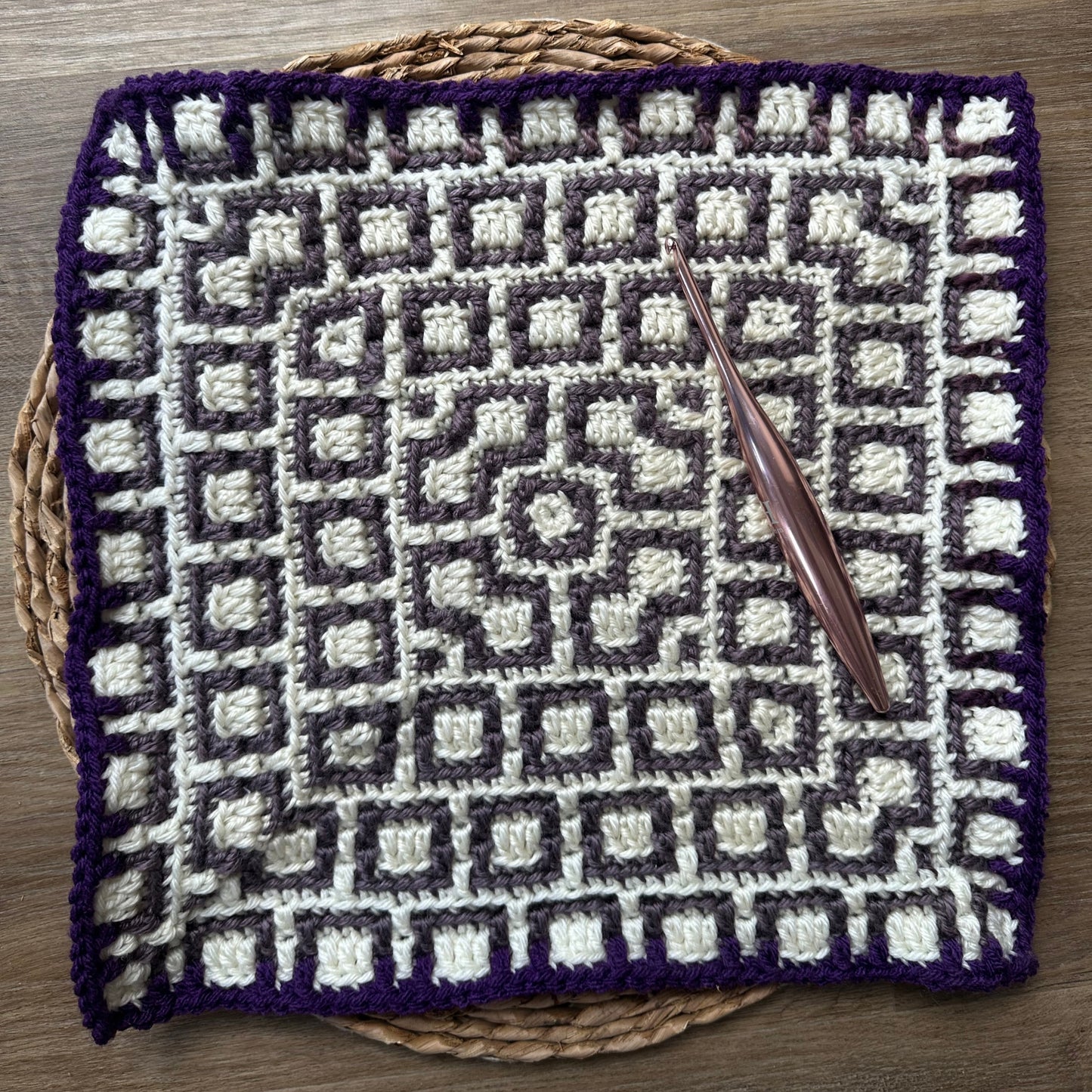Mosaic Squares - Mosaic Crochet Blanket Square Pattern (PDF)