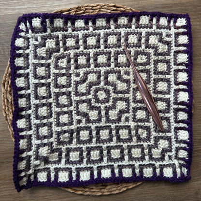 Mosaic Squares - Mosaic Crochet Blanket Square Pattern (PDF)