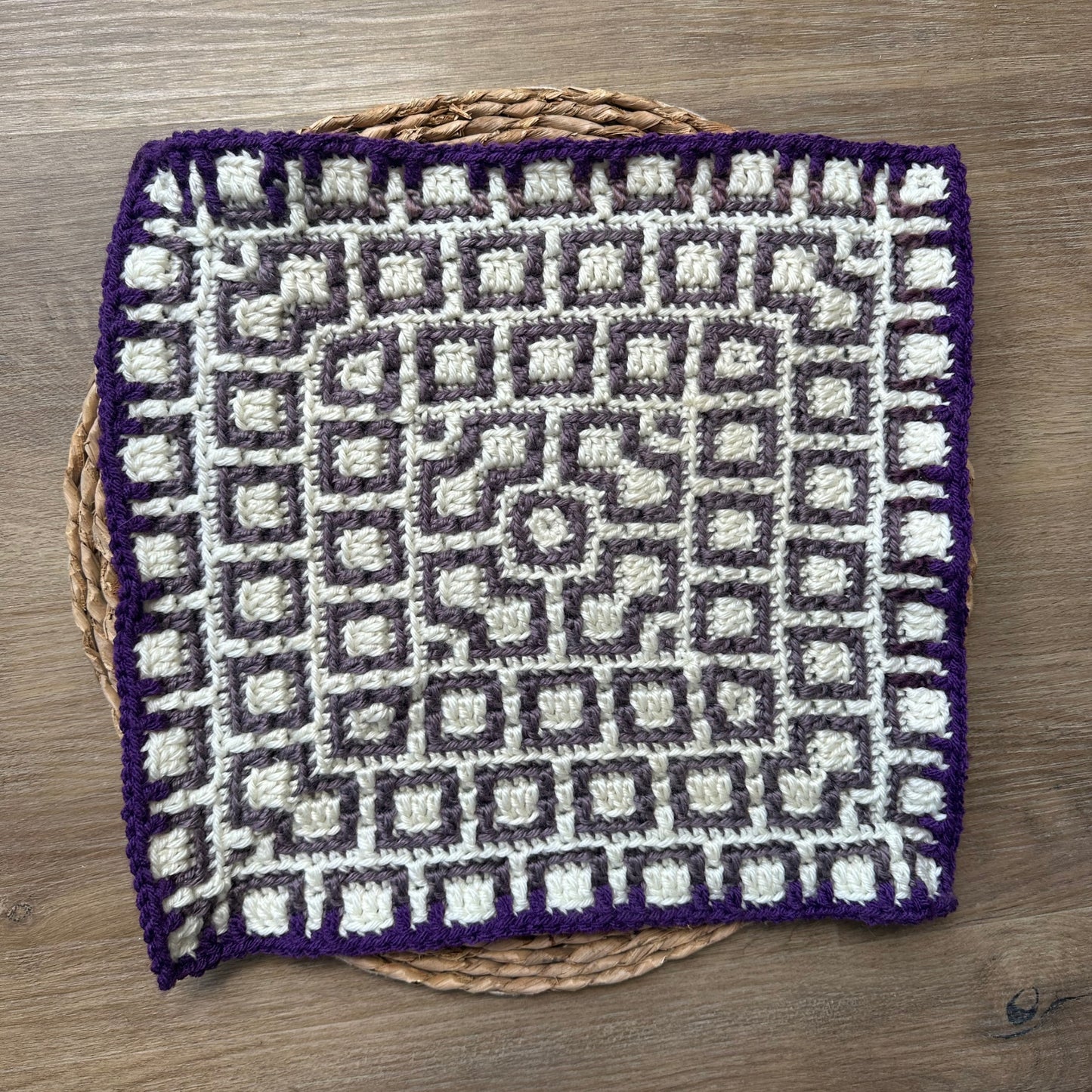 Mosaic Squares - Mosaic Crochet Blanket Square Pattern (PDF)