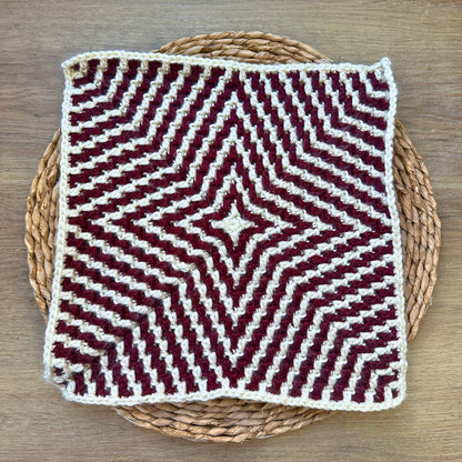 Mosaic Starburst Square - Mosaic Crochet Blanket Square Pattern (PDF)